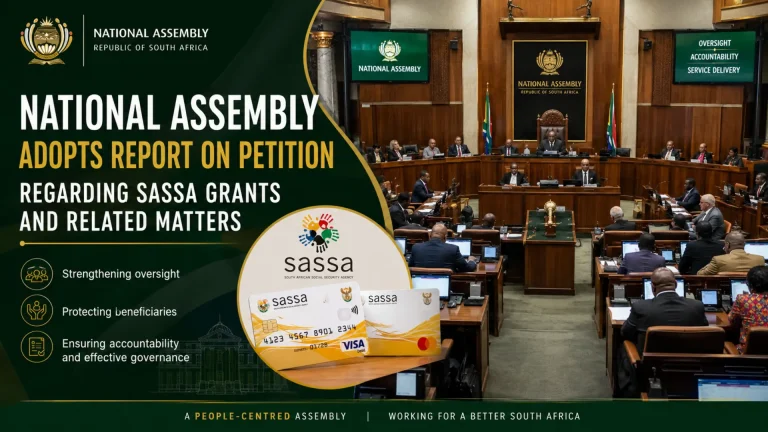 National Assembly Adopts Report on Petition Regarding SASSA Grants