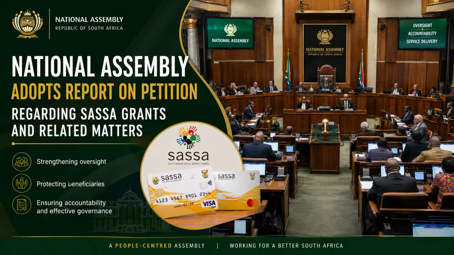 National Assembly Adopts Report on Petition Regarding SASSA Grants
