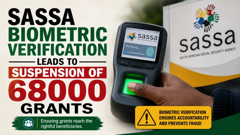 SASSA Biometric Verification Leads to Suspension of 68000 Grants