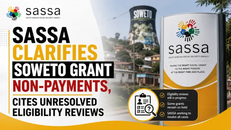 SASSA Clarifies Soweto Grant Non-Payments, Cites Unresolved Eligibility Reviews