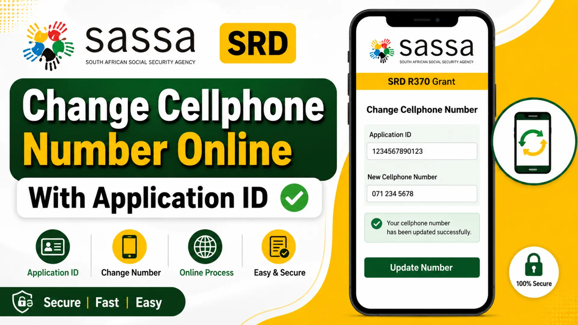 SRD Change Cellphone Number Online With Application ID